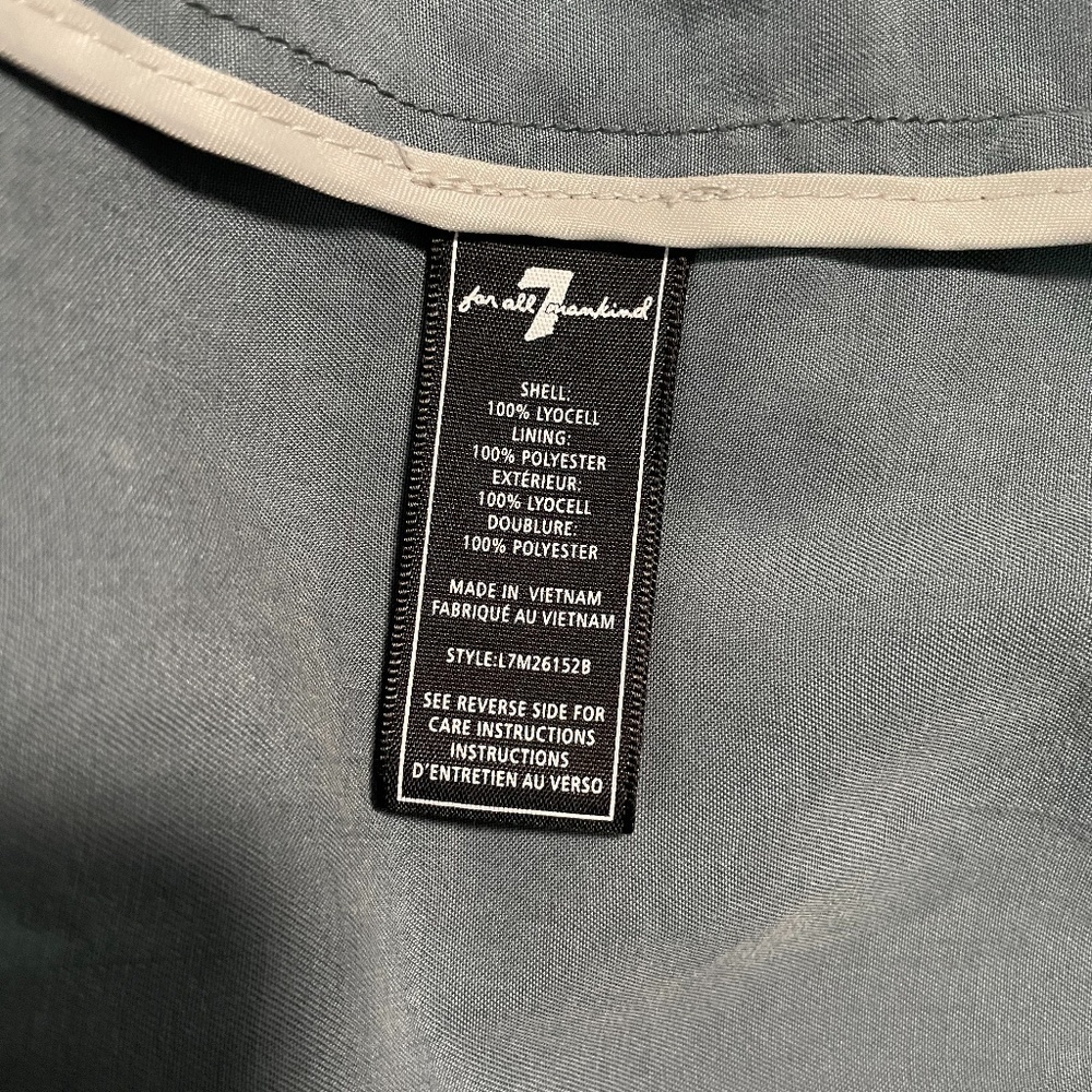 7 For all Mankind Blue Lightweight Trench Coat - Picture 10 of 12